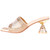 Lady Couture Fontana Women's Gold Block Heel Wide Vamp Mules