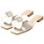 Lady Couture Women's Blossom Beige Leather Slide Sandals