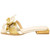 Lady Couture Women's Blossom Gold Leather Slide Sandals