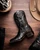 Marco Di Milano Men’s Black Full-Quill Ostrich Western Boot ALABAMA