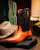 Marco Di Milano Men’s Orange Full-Quill Ostrich Western Boot ALABAMA