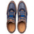 MEZLAN Men's Suede and Linen Laceless Taupe/Blue Loafer Caleta