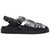 Men's Stacy Adams Largo slingback buckle sandal in black with a burnished smooth man-made upper.