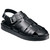 Black Stacy Adams Largo men's open-toe slingback sandal featuring an adjustable buckle strap.