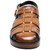 Close-up of the Stacy Adams Largo cognac sandal showcasing its burnished finish and adjustable slingback strap.