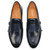 DUCA Men's Navy Round Toe Calf Leather Loafers Rimini