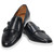 DUCA Men's Navy Round Toe Calf Leather Loafers Rimini