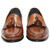 Close-up view of DUCA Adam cognac leather shoes showcasing rich color, smooth finish, and refined craftsmanship.