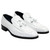 Men's white Italian tassel loafers by DUCA