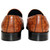 Premium woven cognac leather shoe details