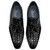 Handcrafted black woven leather shoes from Italy