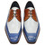 Handcrafted blue leather dress shoes from Italy