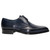 Side profile of Navy Italian calf leather Derby shoes
