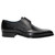 Side profile of Black Italian calf leather Derby shoes