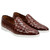 Duca Men's Rivoli Marrone Round Toe Calf Weave Leather Loafers