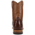 Dan Post Ardor brass ostrich boot, back view showing stacked leather heel
