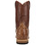 Dan Post Ardor tobacco ostrich boot, back view showing stacked leather heel