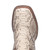 Close-up of Dan Post Brutus boot square toe and python skin texture