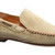 Khaki leather sole moccasins for men