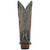 Dan Post Juni women's blue leather boot back view showing 12 inch shaft and cowboy heel