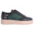 Corrente Men's Croco-Print Suede Fashion Sneaker in Green – side profile
