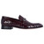 Corrente Men's Crocodile Print Leather Bit Loafer in Burgundy – side view
