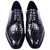 Corrente Men's Croco-Print Calfskin Derby – Black