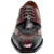 Side profile of the Stacy Adams Tristano Modified Bike Toe Oxford in Burgundy Multi showing the bike toe seam