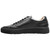 Side profile of the Stacy Adams Dorian Lace-To-Toe Sneaker in Black Smooth, showing the lacing and eyelet placement