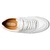 Close-up of the leather and suede material mix on the Stacy Adams Action 150 White upper