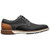 Side profile of the Stacy Adams Phineas Plain Toe Oxford in Black showing the lace panel and eyelets