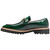 Side profile of the Stacy Adams Carabello Moc Toe Bit Slip-On in Green showing the moc toe seam