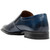 Heel and back view of the Stacy Adams Alistair Plain Toe Ornament Slip-On in Cobalt