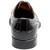 Heel and back view of the Stacy Adams Alexander Plain Toe Oxford in Black showing stacked heel detail