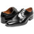 Stacy Adams Alexander oxford in Black, angled view highlighting the bold perfing detail