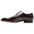 Side profile of the Stacy Adams Alexander Plain Toe Oxford in Burgundy showing the lace panel and eyelets