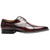 Side profile of the Stacy Adams Alexander Plain Toe Oxford in Burgundy showing the lace panel and eyelets