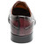 Stacy Adams Alexander oxford in Burgundy, three-quarter view showing the modern stacked heel
