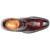 Close-up of the burnished calf leather texture on the Stacy Adams Alexander Burgundy upper