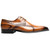 Side profile of the Stacy Adams Alexander Plain Toe Oxford in Tan showing the lace panel and eyelets