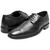 Stacy Adams Gambetta oxford in Black, angled view highlighting the smooth and lizard print leather mix