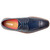 Stacy Adams Gambetta oxford in Navy, three-quarter view showing the upper construction