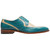 Side profile of the Stacy Adams Talamanco Bike Toe Oxford in Teal Multi showing the bike toe seam