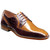 Stacy Adams Talamanco Bike Toe Oxford in Brown Multi, front view showing bike toe silhouette