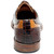 Stacy Adams Talamanco oxford in Brown Multi, three-quarter view showing the modern stacked heel
