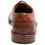Stacy Adams Giorgetti oxford in Cognac, three-quarter view showing the modern stacked heel