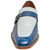 Stacy Adams Rubiano slip-on in Dark Blue Multi, three-quarter view showing the buckle hardware