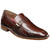 Stacy Adams Rubiano Moc Toe Buckle Strap Slip-On in Brown, front view showing full slip-on silhouette