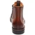 Heel view of the Stacy Adams Berkshire Cap Toe Side Zip Boot in Brandy