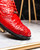 Caiman crocodile sneaker red lifestyle shot, Marco Di Milano Kratos 2
